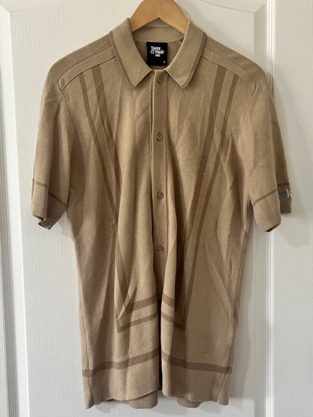 Kith For Taylormade Mens Brown Clubhouse Button Down Golf Shirt Size S